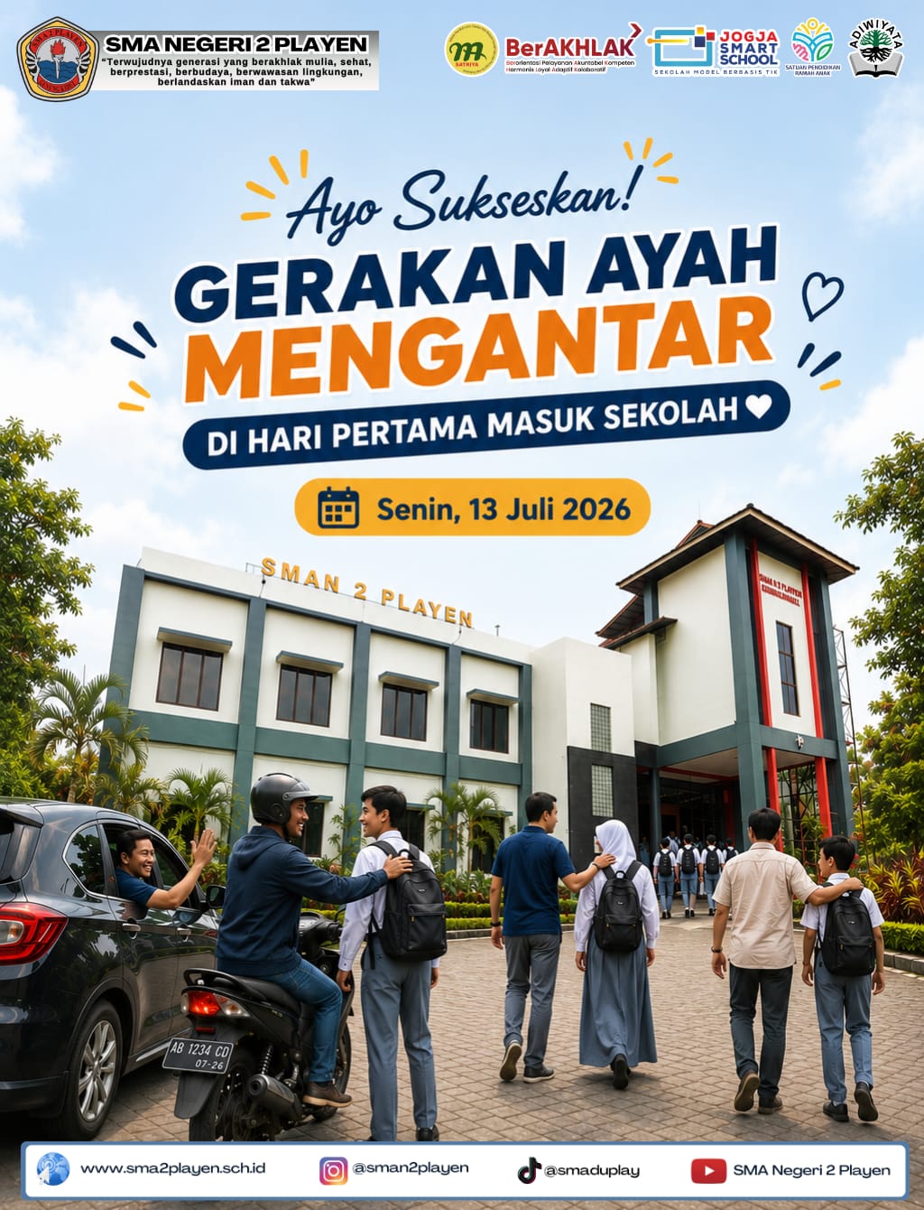 SMA Negeri 2 Playen Dukung Gerakan Ayah Mengantar di Hari Pertama Sekolah untuk Perkuat Keterlibatan Keluarga dalam Pendidikan