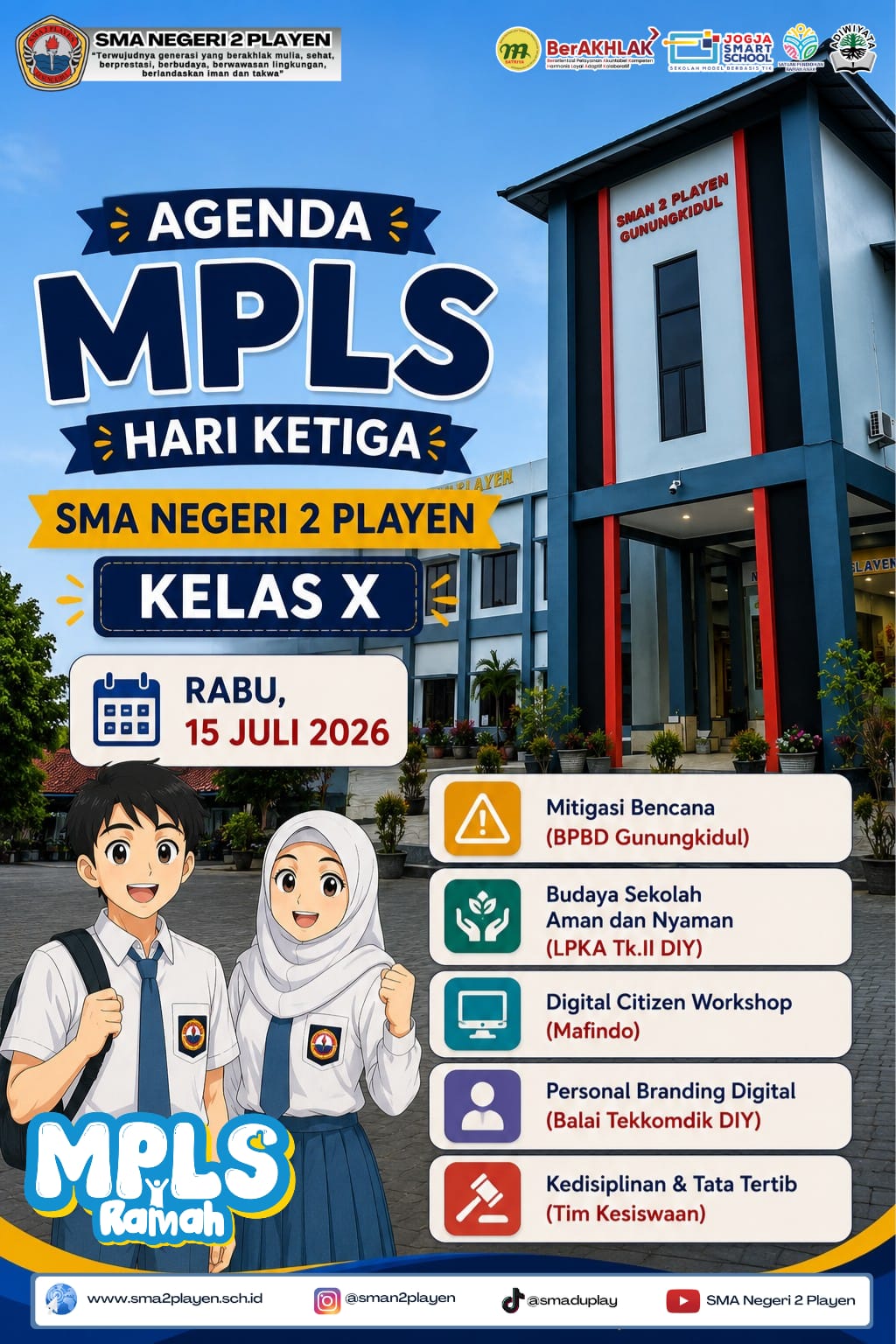 MPLS Ramah Hari Ketiga SMA Negeri 2 Playen: Membekali Peserta Didik dengan Literasi Digital, Kesadaran Bencana, dan Karakter Disiplin