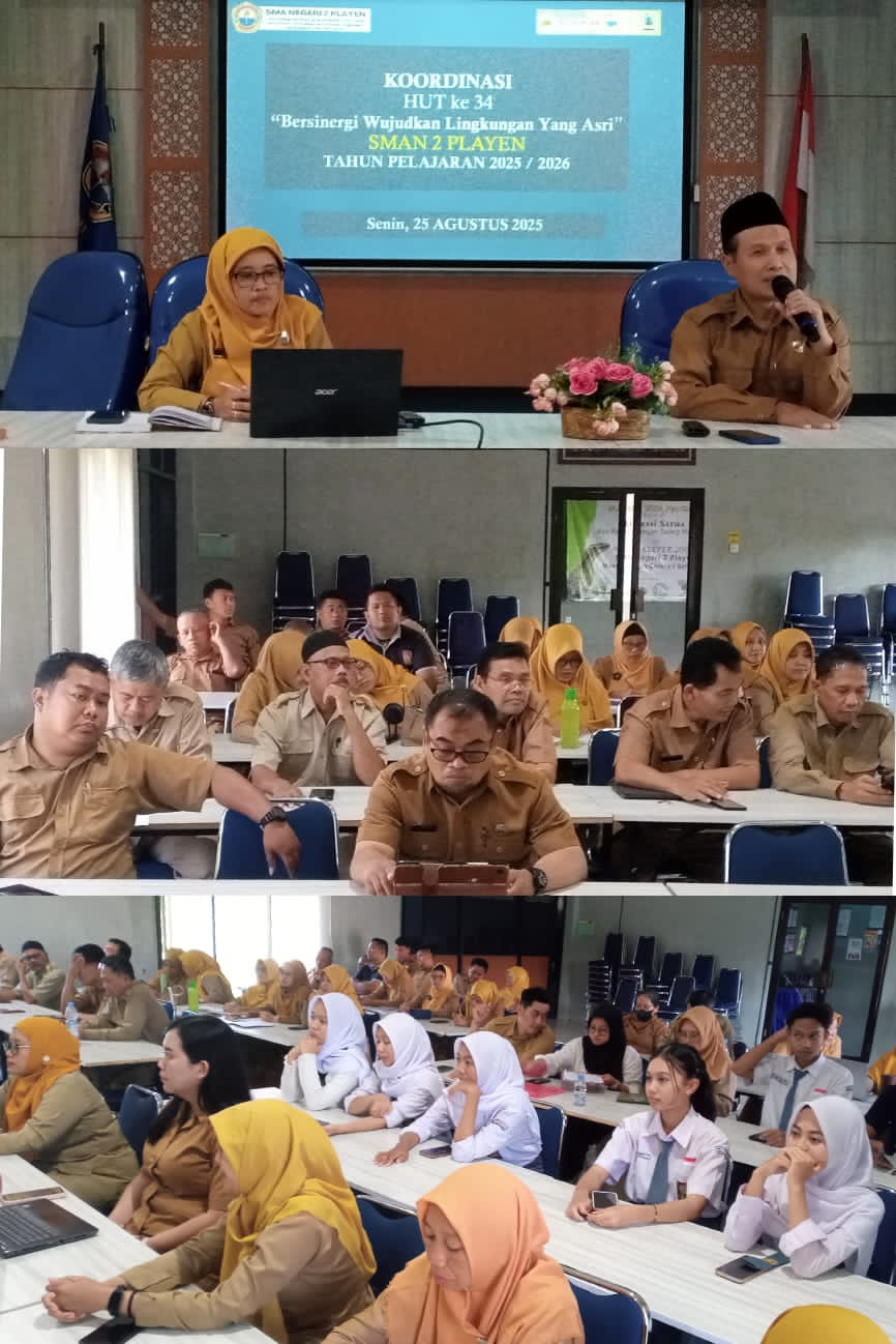 Koordinasi HUT ke-34 SMAN 2 Playen Tahun Pelajaran 2025/2026