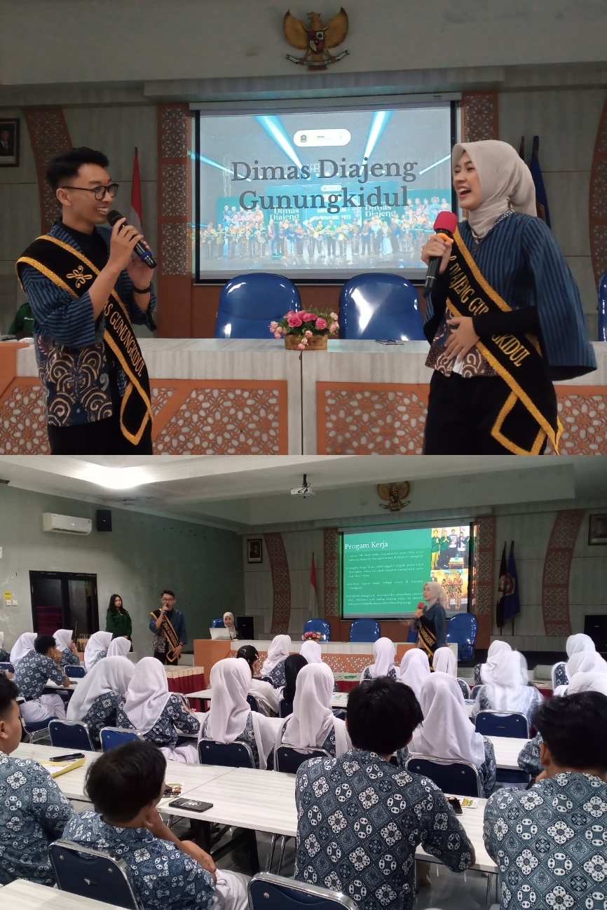 Sosialisasi Duta Pariwisata Dimas Diajeng Gunungkidul di SMA Negeri 2 Playen
